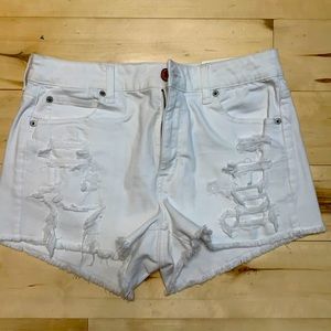 American eagle white jean shorts